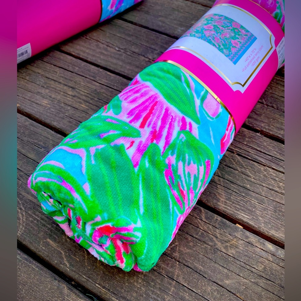 Lilly Pulitzer Luxe Beach Towel in “Coming in Hot”